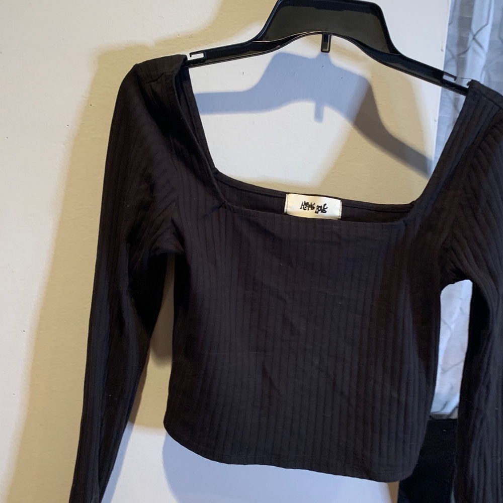 off the shoulder black long sleeve